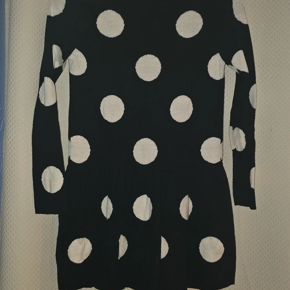 Cat & Jack Black Sweater with White Dots and Gold Detail